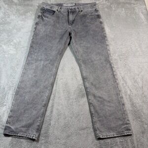 Express Jeans Mens 33x30 (Fits 35x29) Gray Rocco Slim Fit Straight Leg Cotton